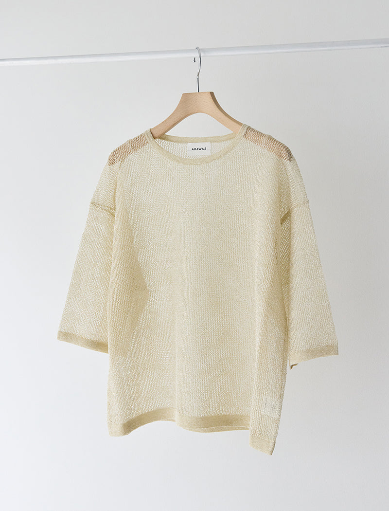 OPEN-KNIT SEMI-SHEER TEE