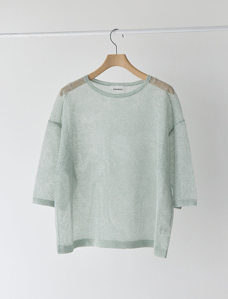 OPEN-KNIT SEMI-SHEER TEE