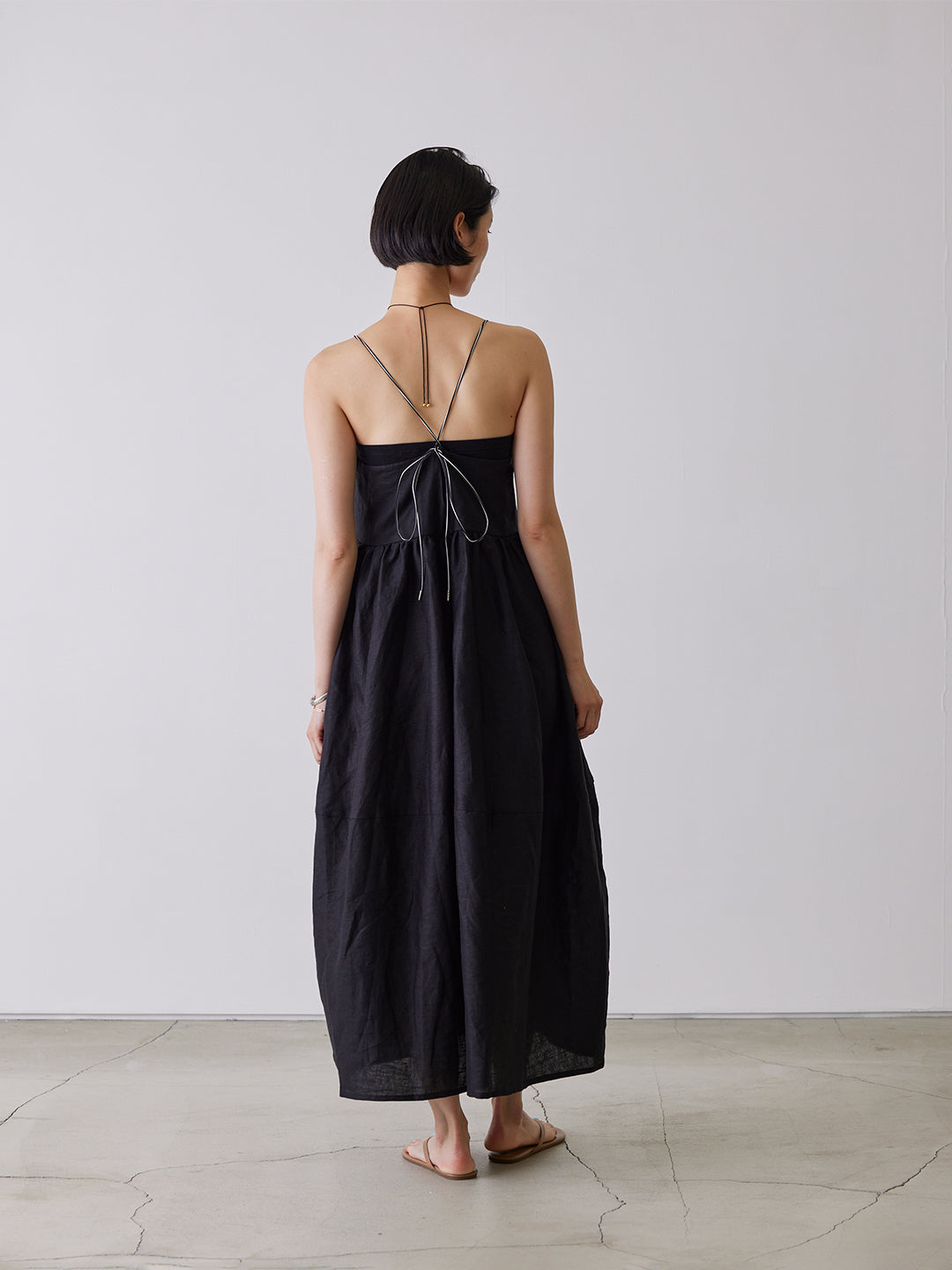 LINEN BALLOON DRESS