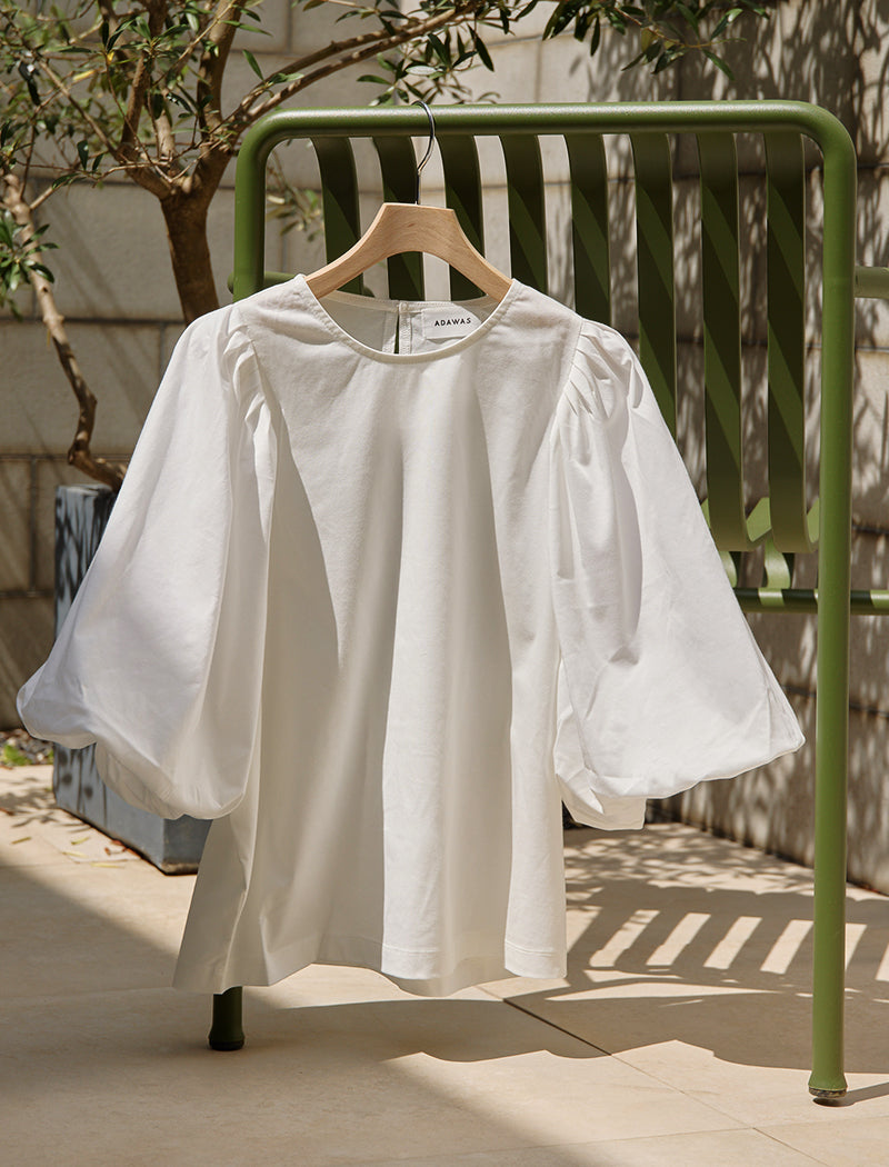 PLATING JERSEY BALLOON-SLEEVETEE