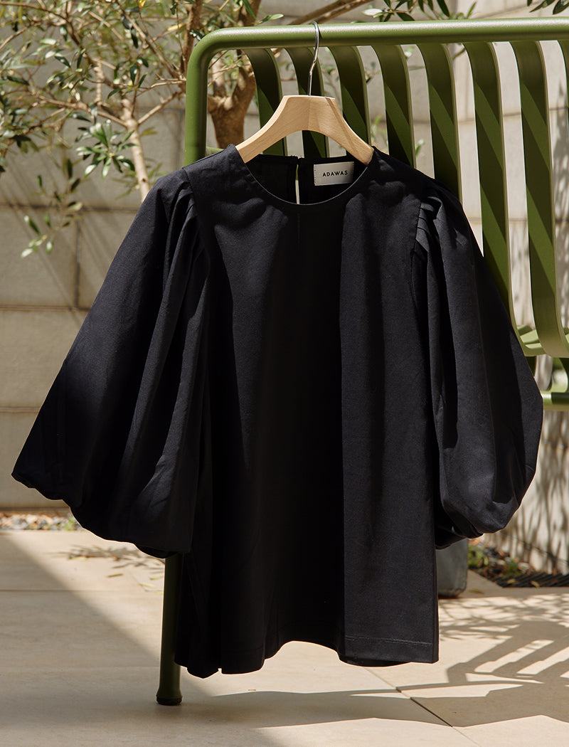 PLATING JERSEY BALLOON-SLEEVETEE