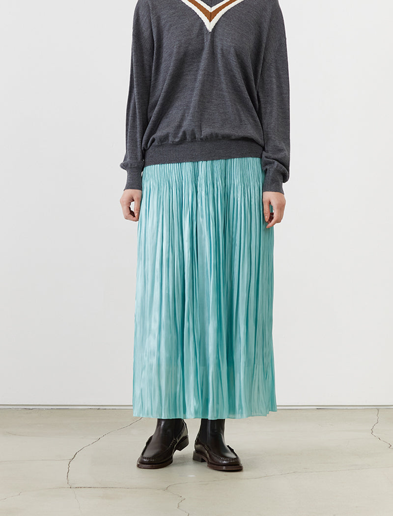 SHINY TEXTURED PLEATED SKIRT