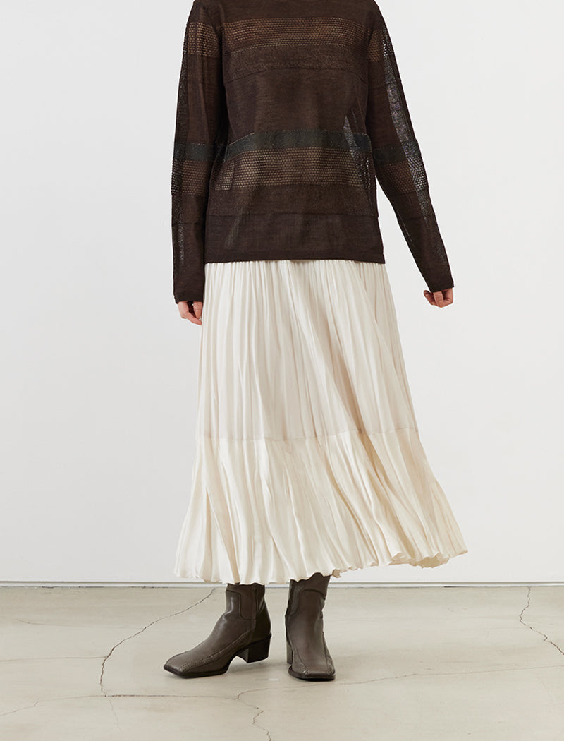 TWO-TONE PLEATED SKIRT