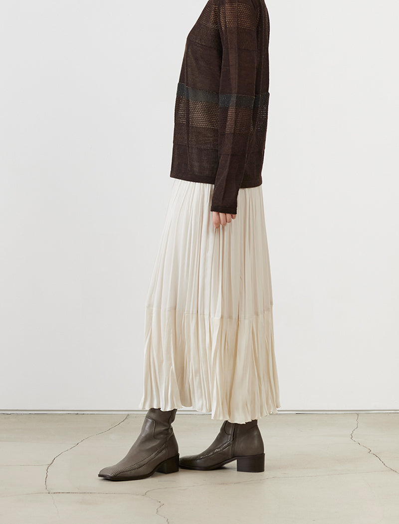 TWO-TONE PLEATED SKIRT