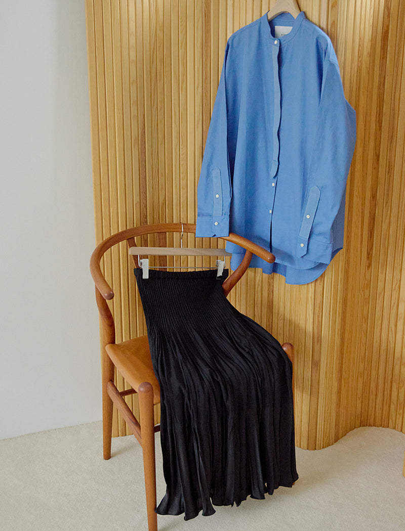 TWO-TONE PLEATED SKIRT