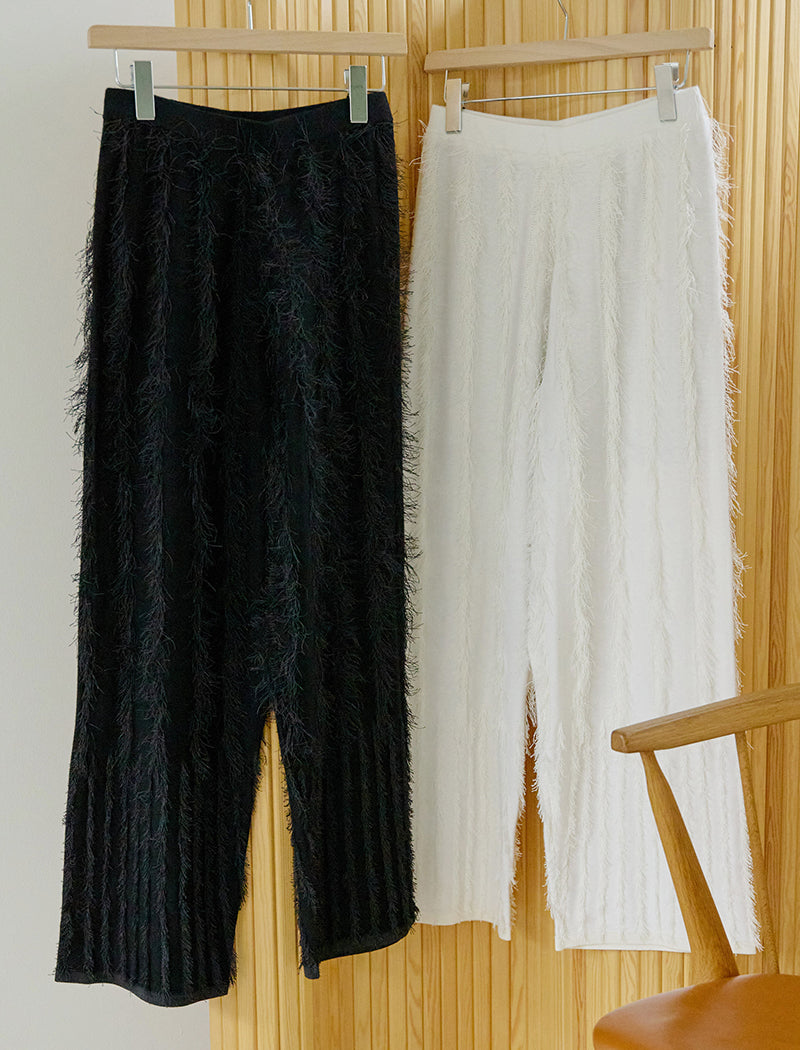 FRINGE KNIT PANTS