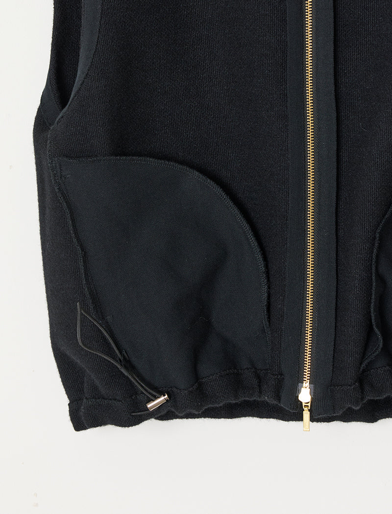 WOOL SILK BLENDED LIGHT ZIP VEST