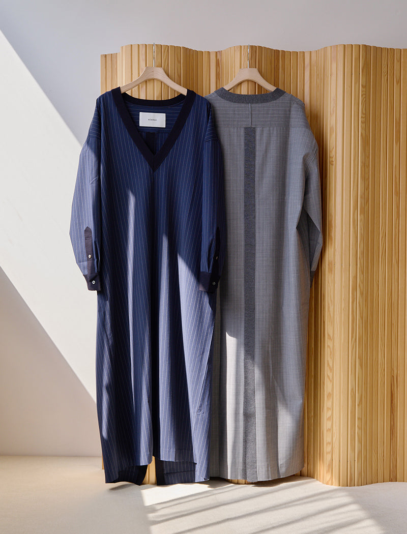 STRIPE V-NECK DRESS