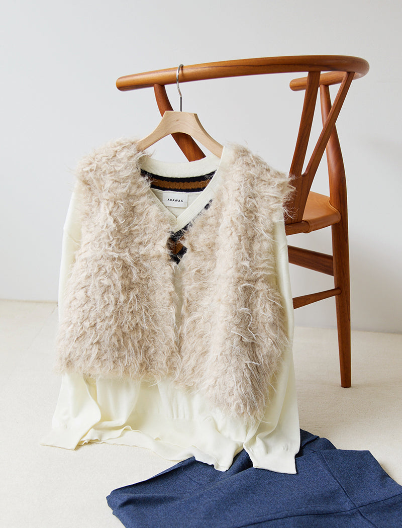 SHAGGY FAUX-FUR VEST