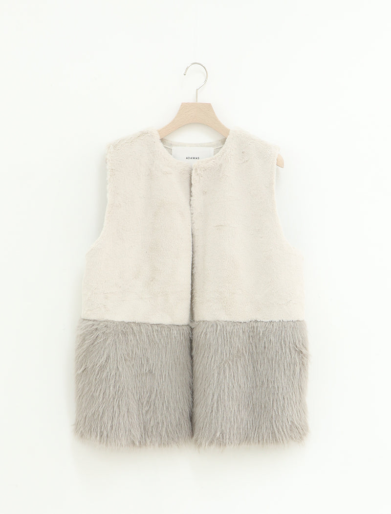 FAUX-FUR PANEL VEST