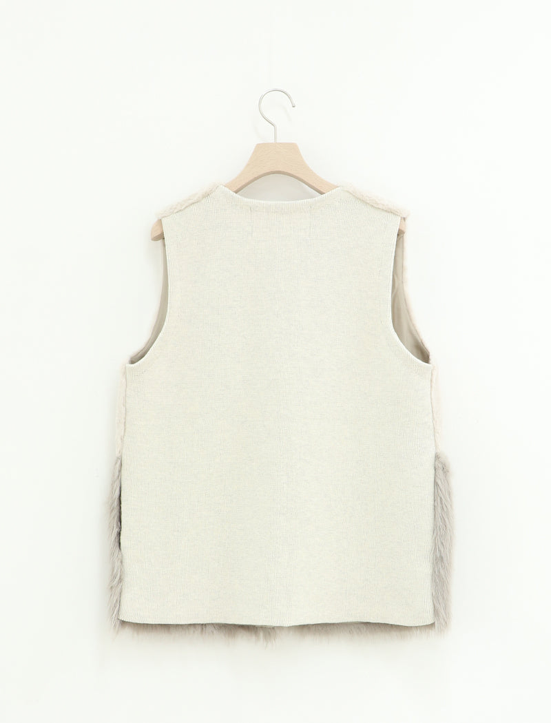 FAUX-FUR PANEL VEST