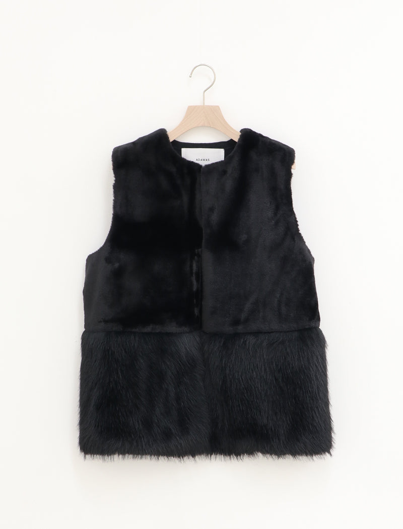 FAUX-FUR PANEL VEST