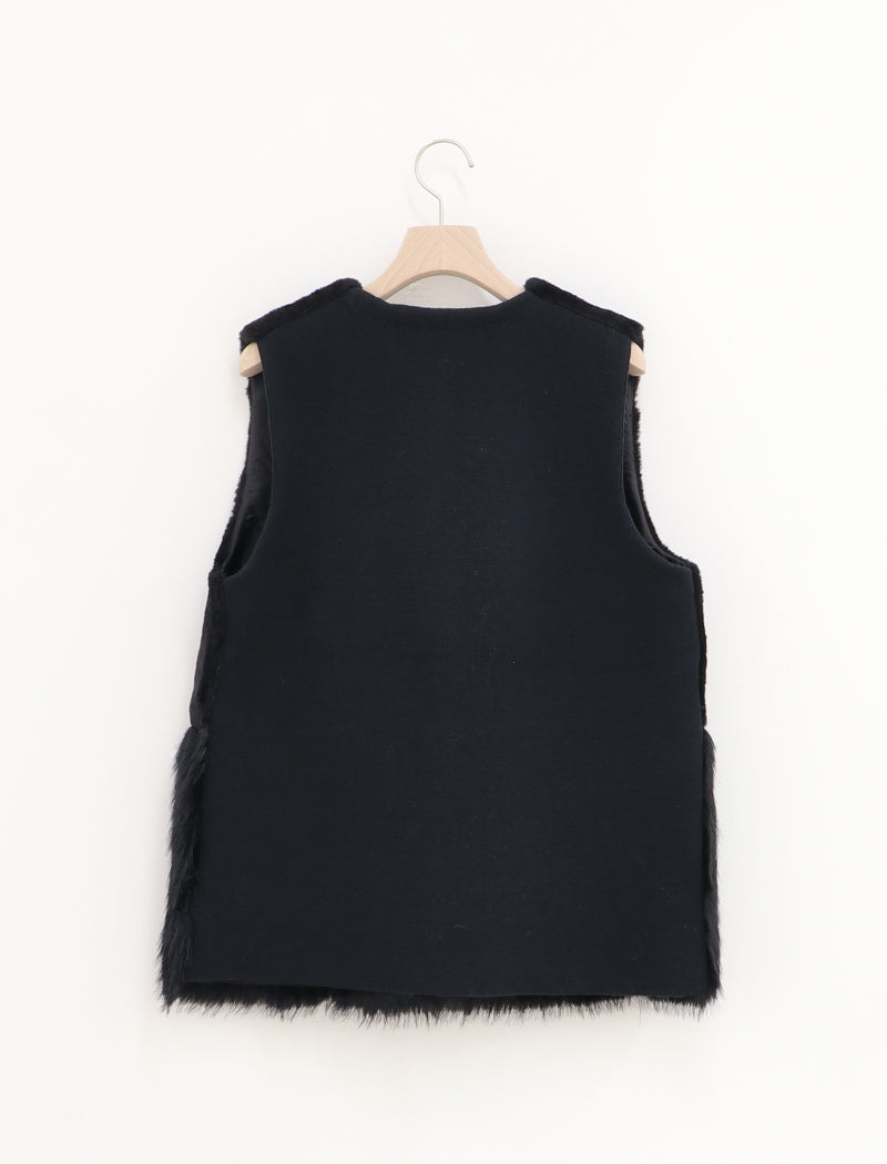 FAUX-FUR PANEL VEST