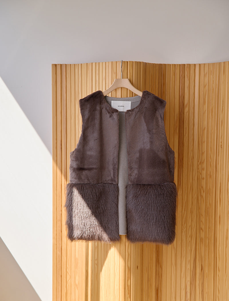 FAUX-FUR PANEL VEST