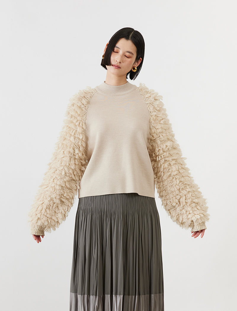 LOOP FRINGE KNIT SWEATER