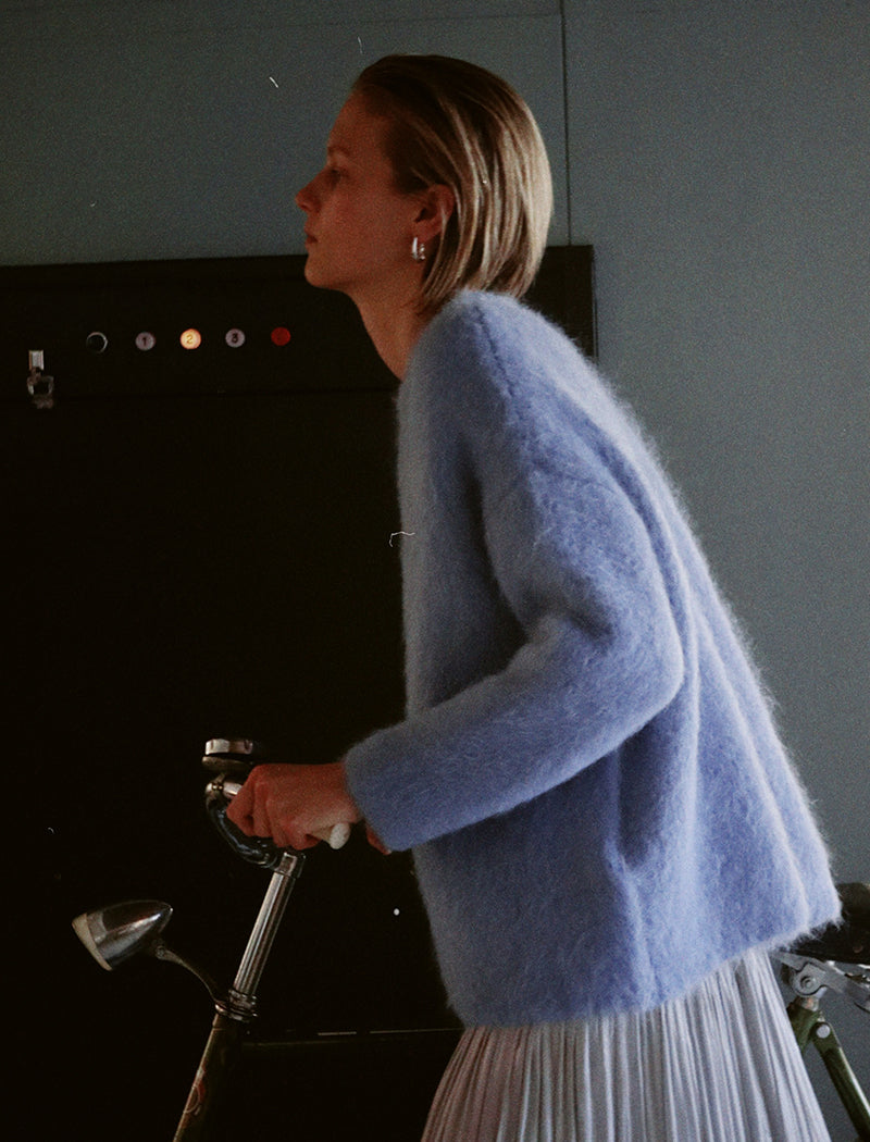 ALPACA FUR KNIT CARDIGAN