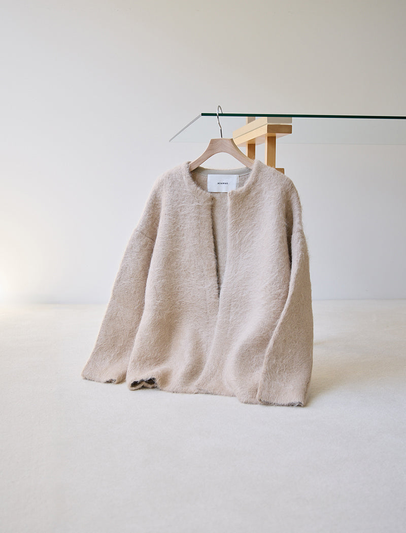 ALPACA FUR KNIT CARDIGAN