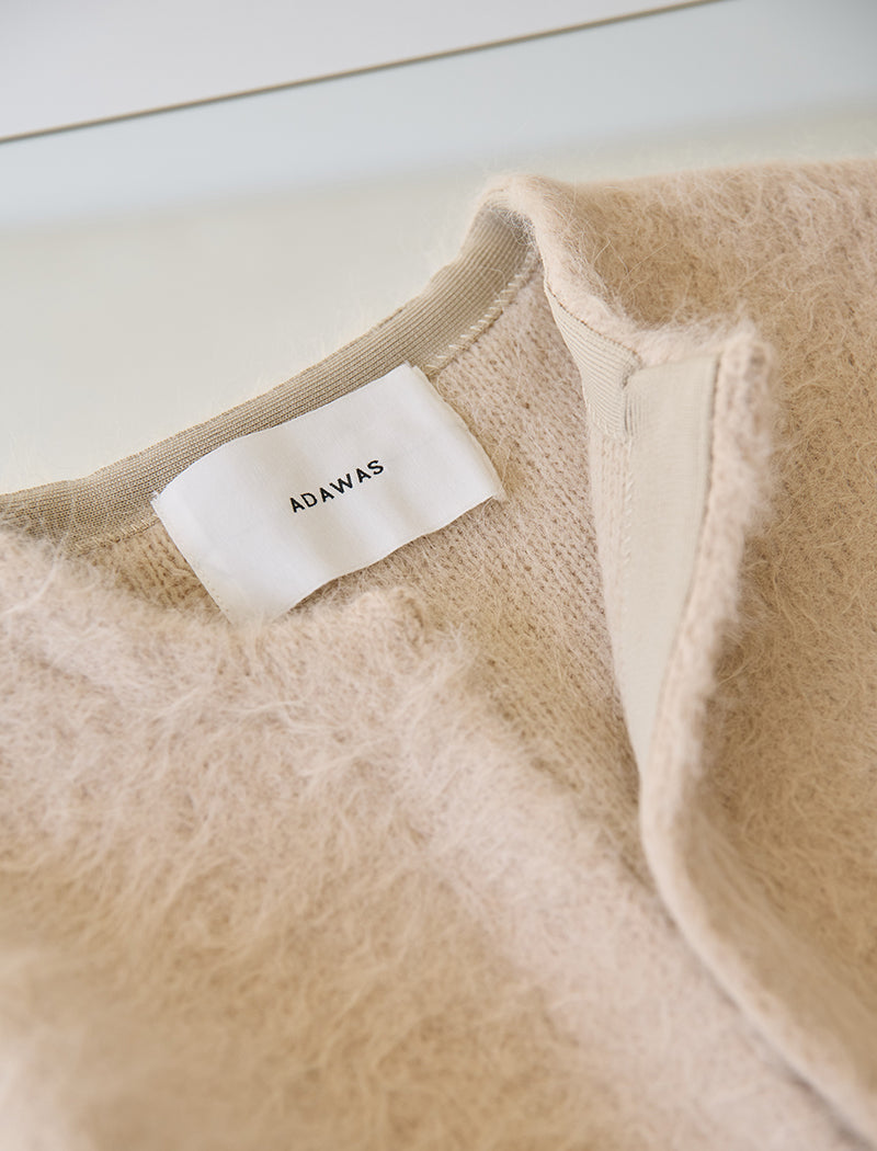 ALPACA FUR KNIT CARDIGAN