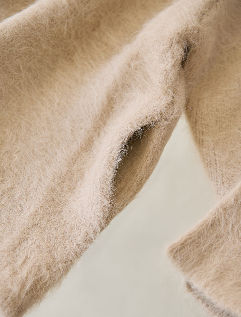 ALPACA FUR KNIT CARDIGAN