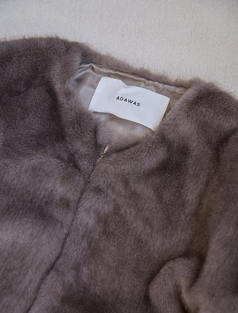 FAUX-MINK ZIP JACKET