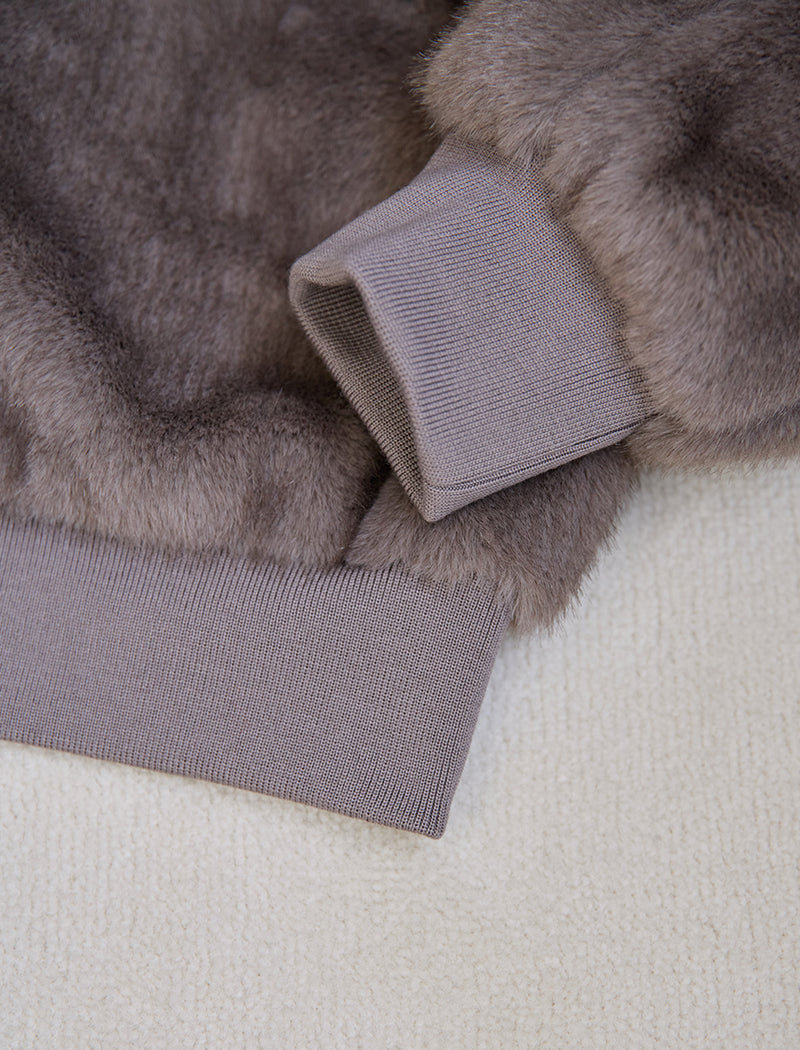 FAUX-MINK ZIP JACKET