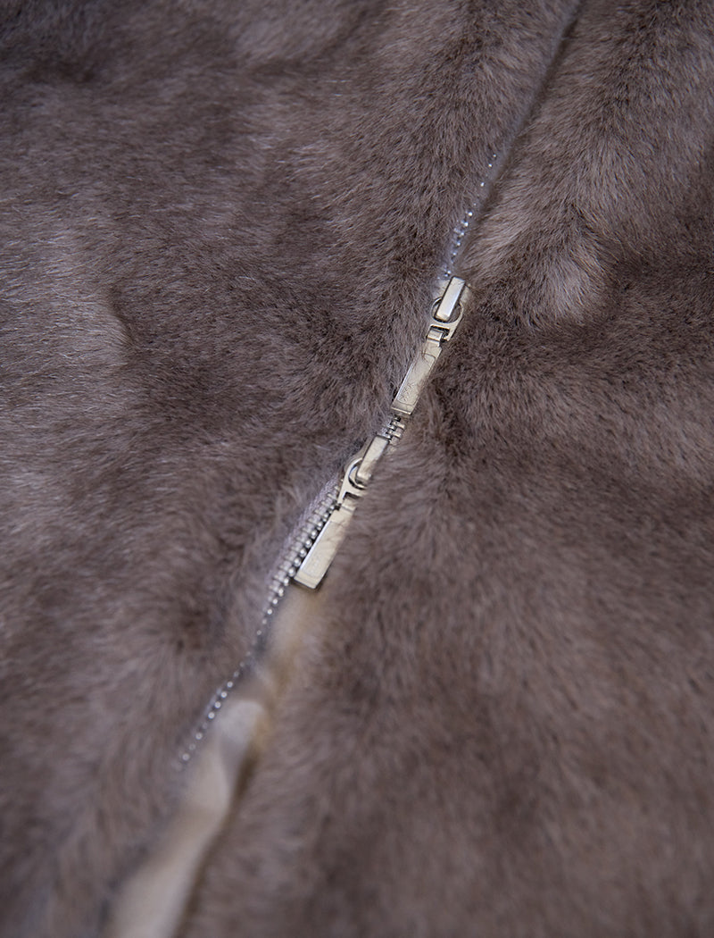 FAUX-MINK ZIP JACKET