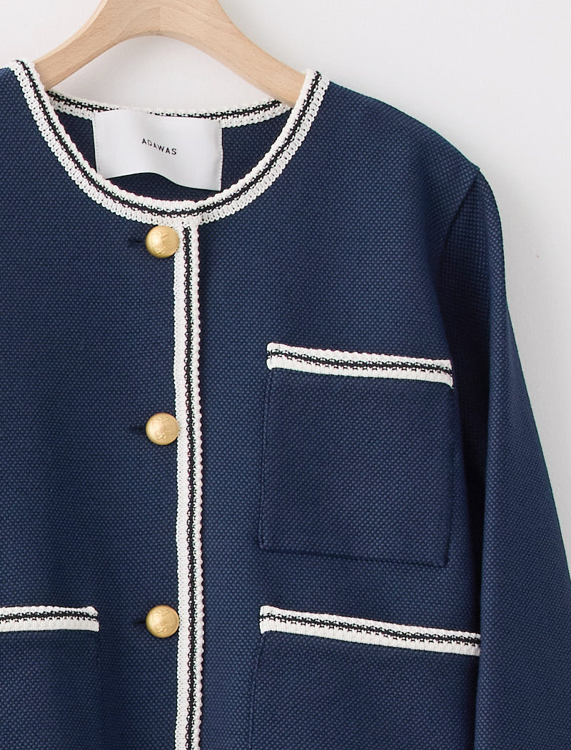 LIGHT INLAY KNIT TRIMMED JACKET