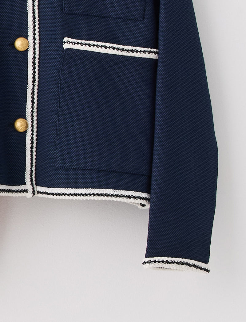 LIGHT INLAY KNIT TRIMMED JACKET