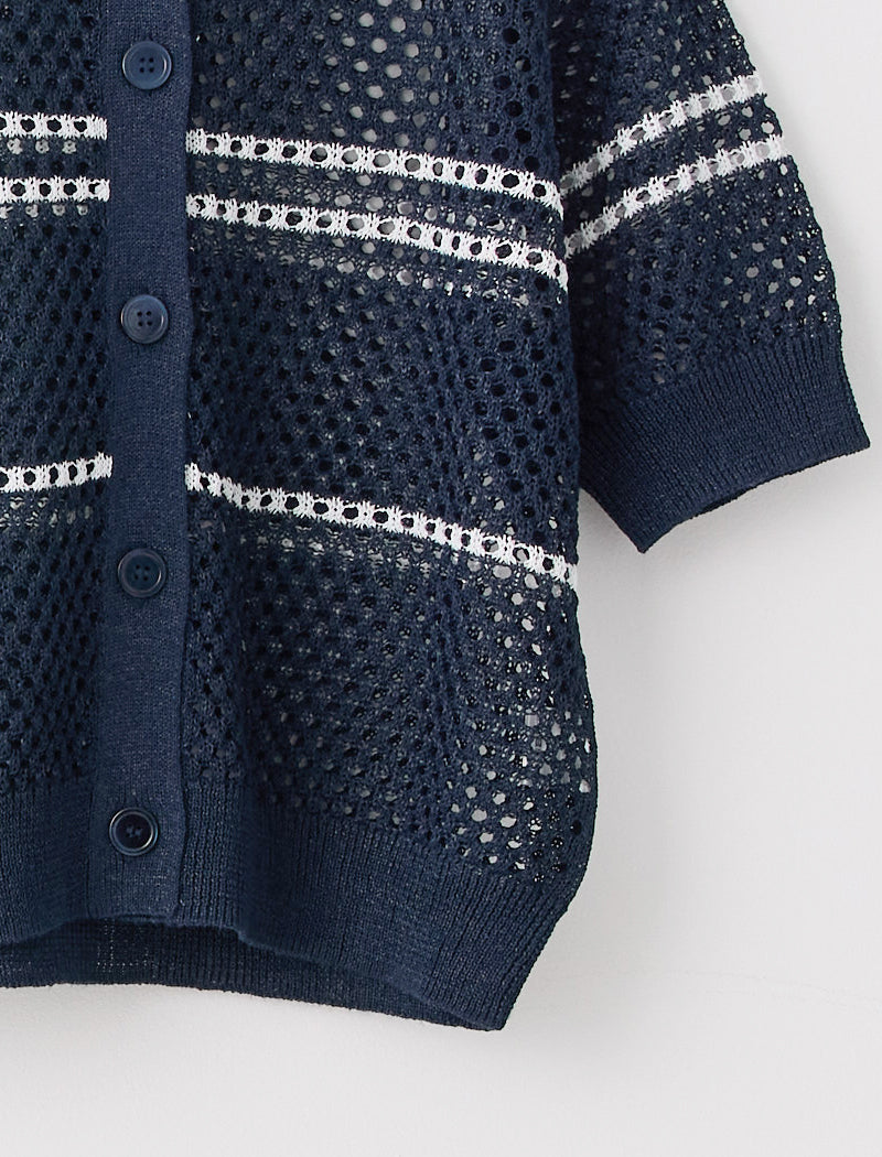 MESH POLO-CARDIGAN