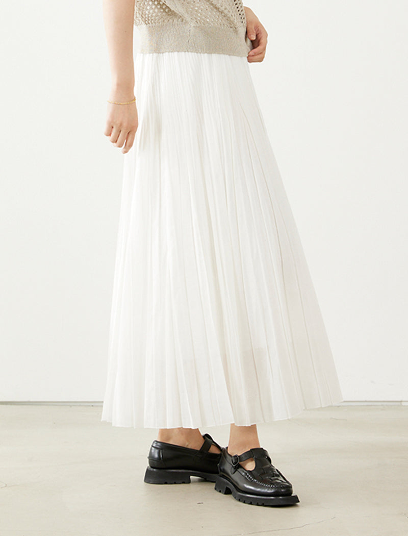 LINEN-LOOK PLEATED SKIRT