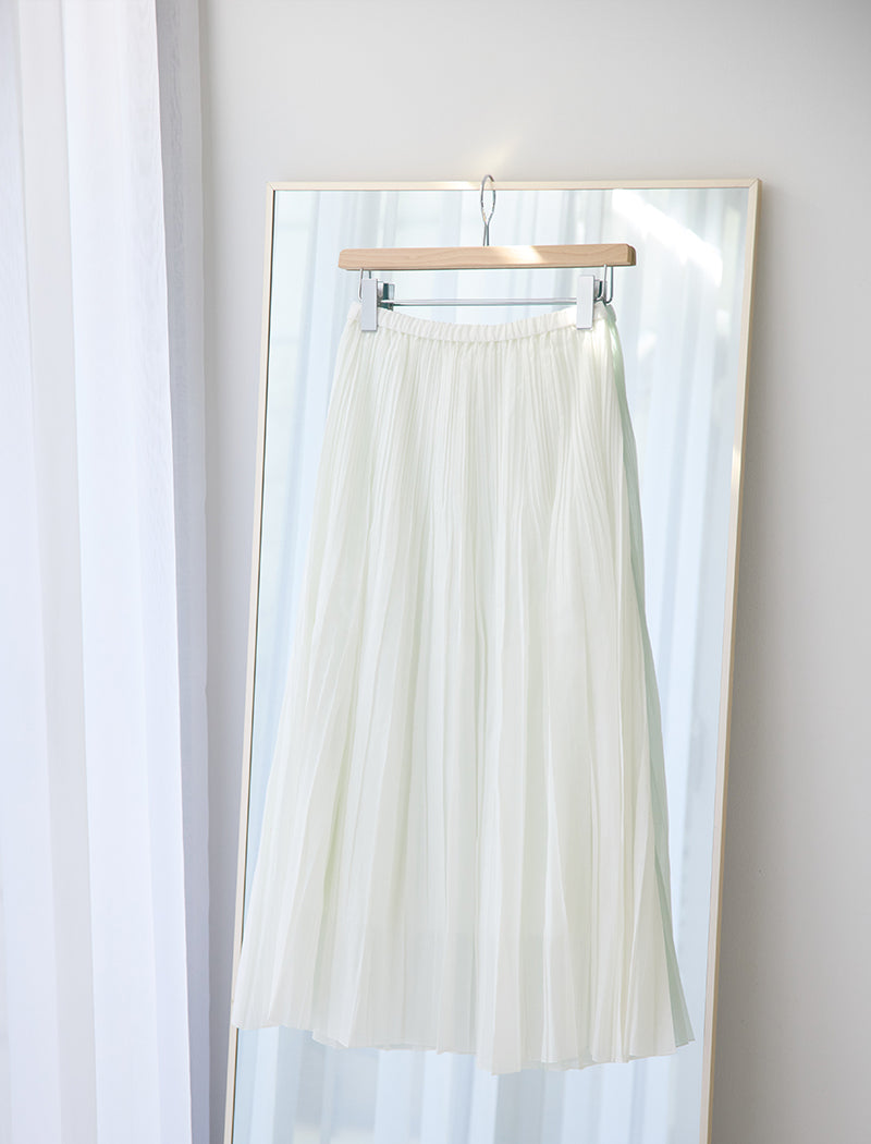 LINEN-LOOK PLEATED SKIRT