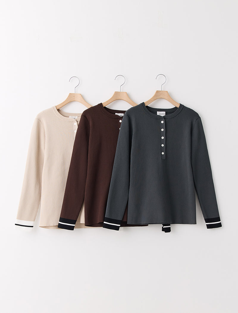 HEAVY RIB HENLEY