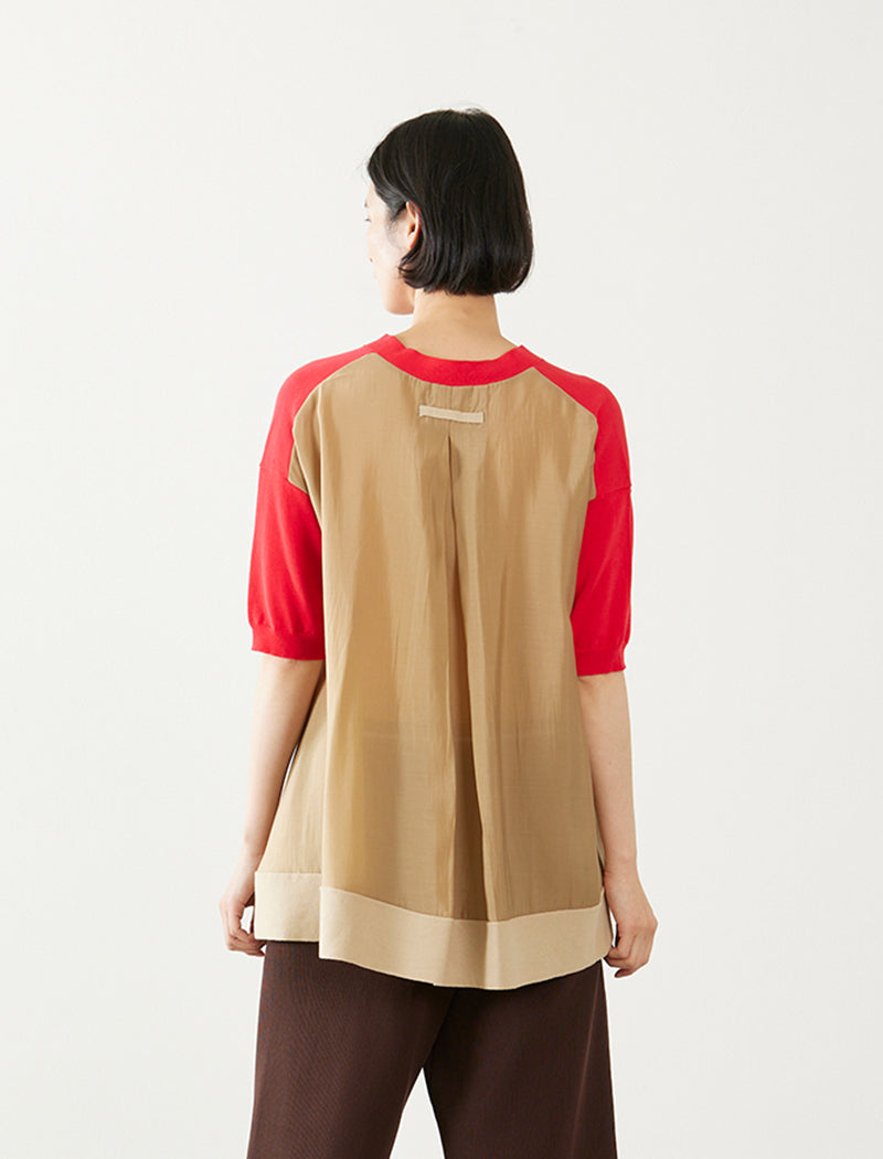 COTTON KNIT HENLEY TOP