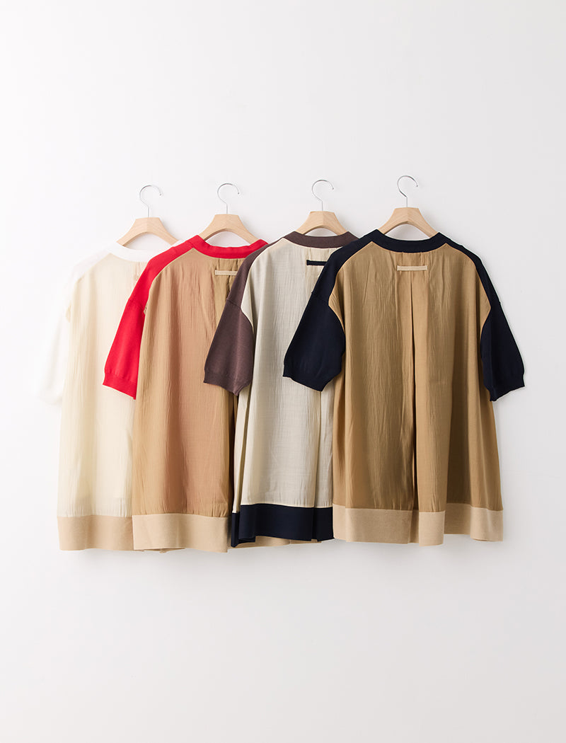 COTTON KNIT HENLEY TOP