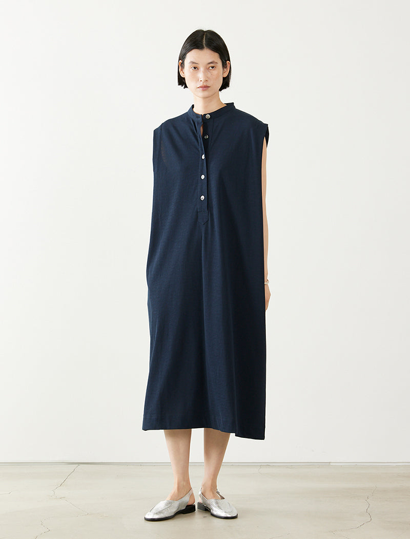 DRY COTTON JERSEY HENLEY DRESS