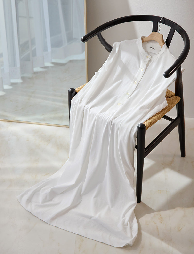 DRY COTTON JERSEY HENLEY DRESS