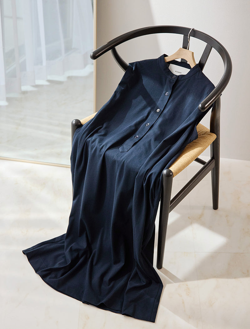 DRY COTTON JERSEY HENLEY DRESS