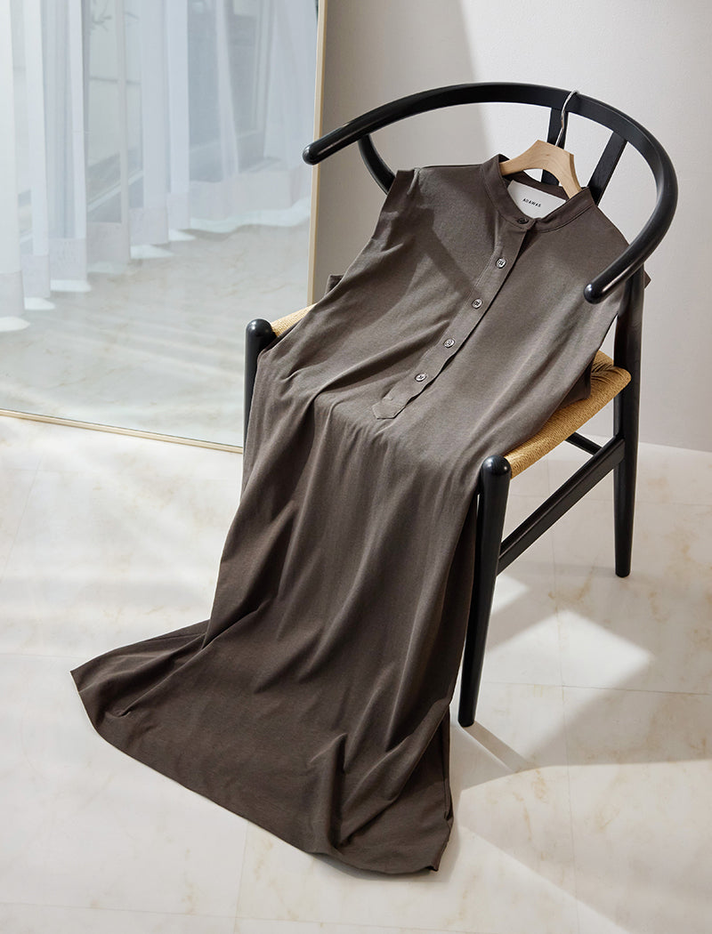 DRY COTTON JERSEY HENLEY DRESS