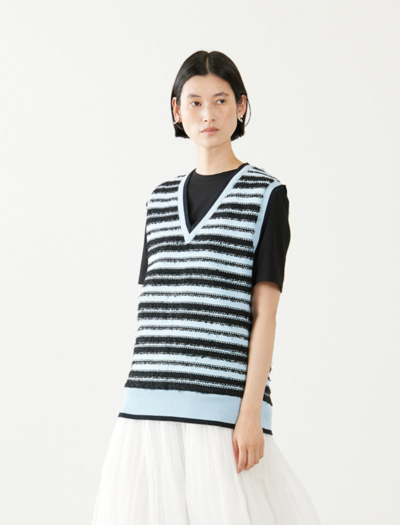 TEXTURED STRIPE VEST