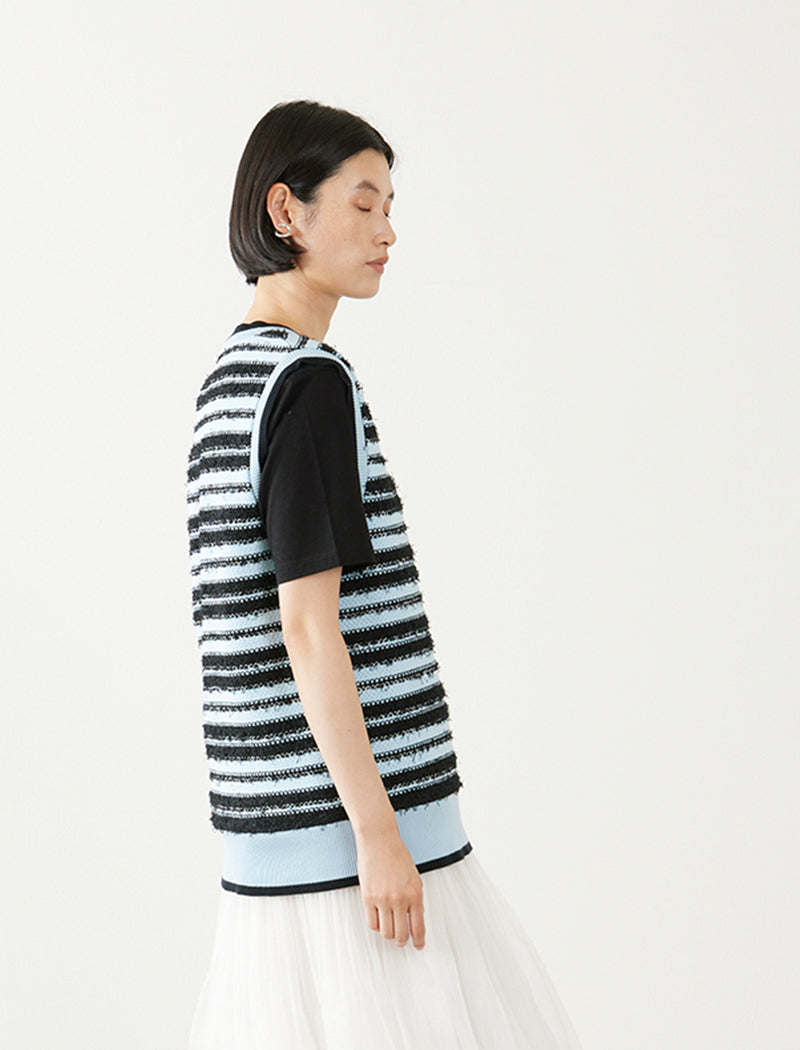 TEXTURED STRIPE VEST