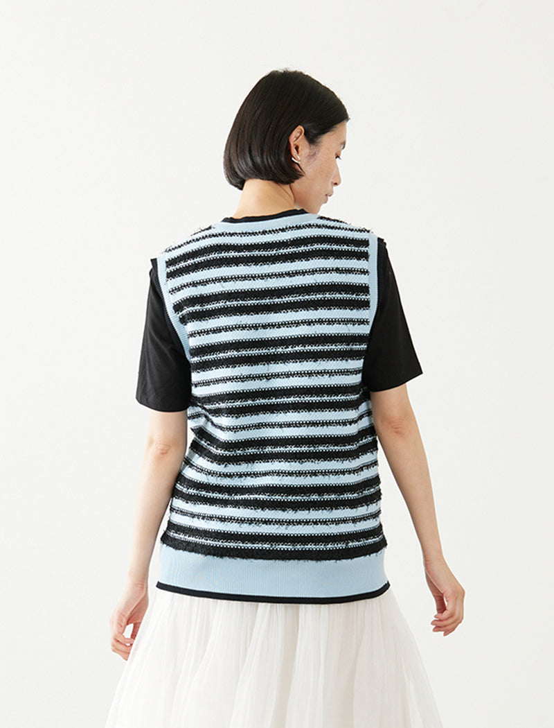 TEXTURED STRIPE VEST
