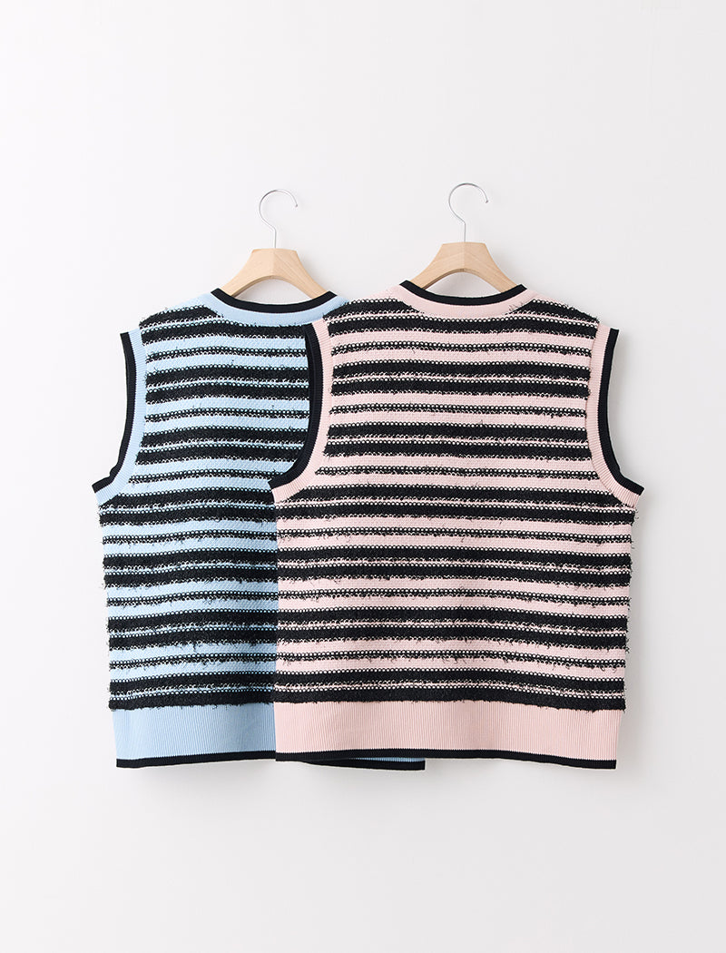 TEXTURED STRIPE VEST