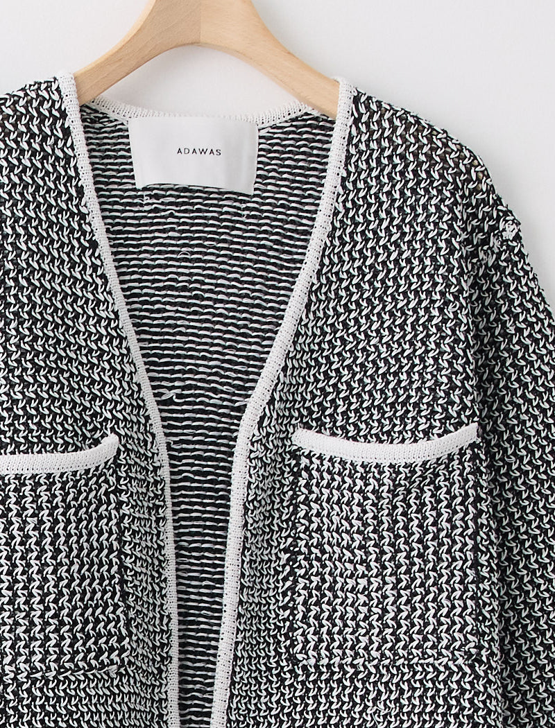 LINEN BLENDED MESH CARDIGAN