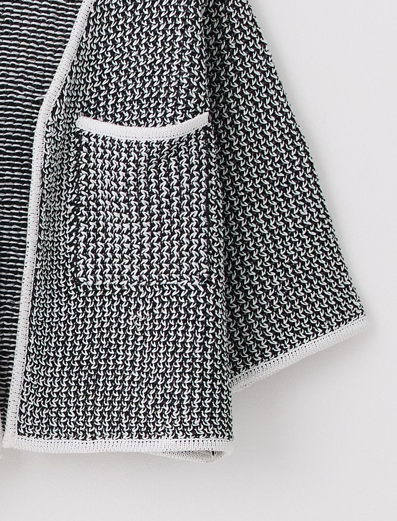 LINEN BLENDED MESH CARDIGAN