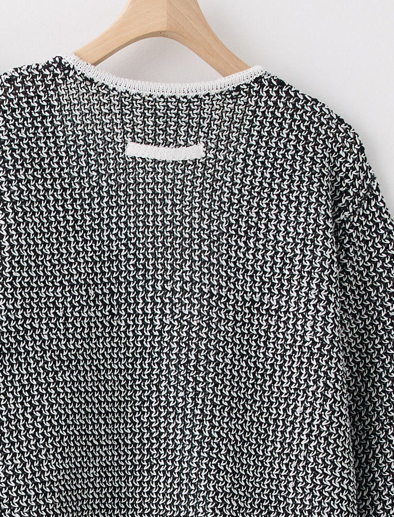 LINEN BLENDED MESH CARDIGAN