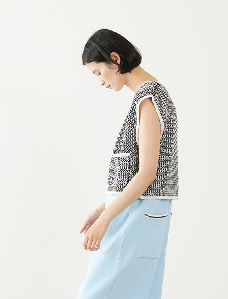 LINEN BLENDED MESH VEST