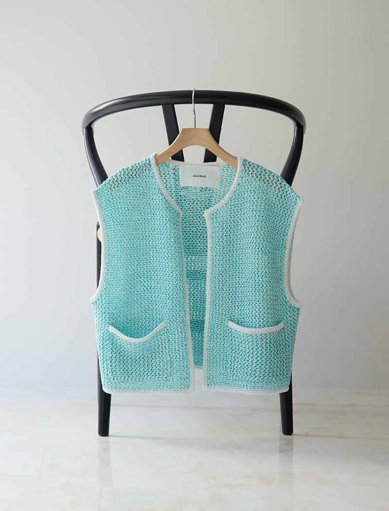 LINEN BLENDED MESH VEST