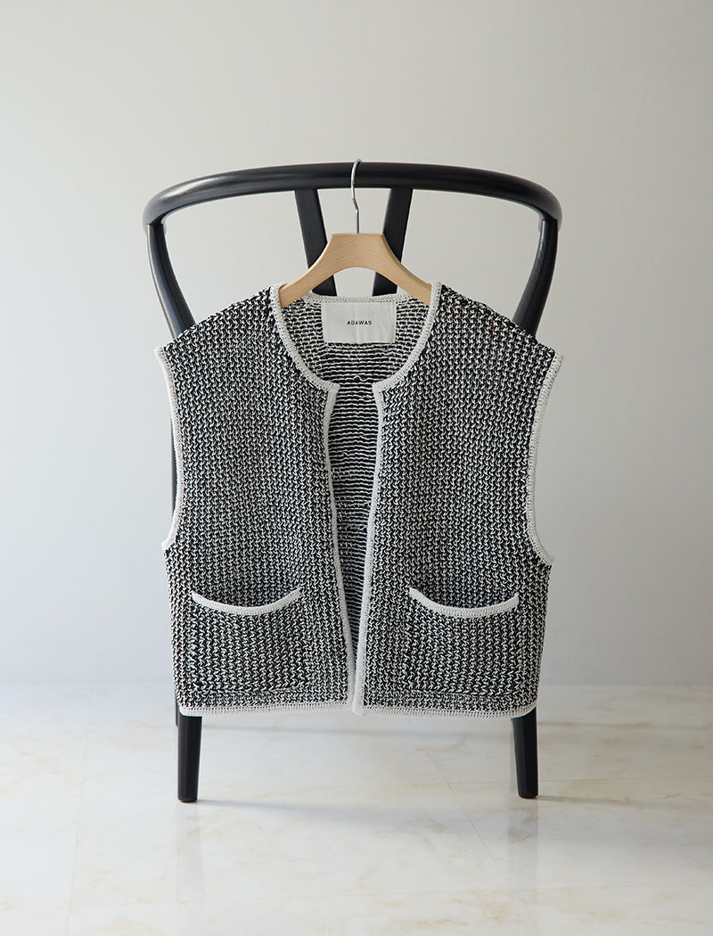 LINEN BLENDED MESH VEST