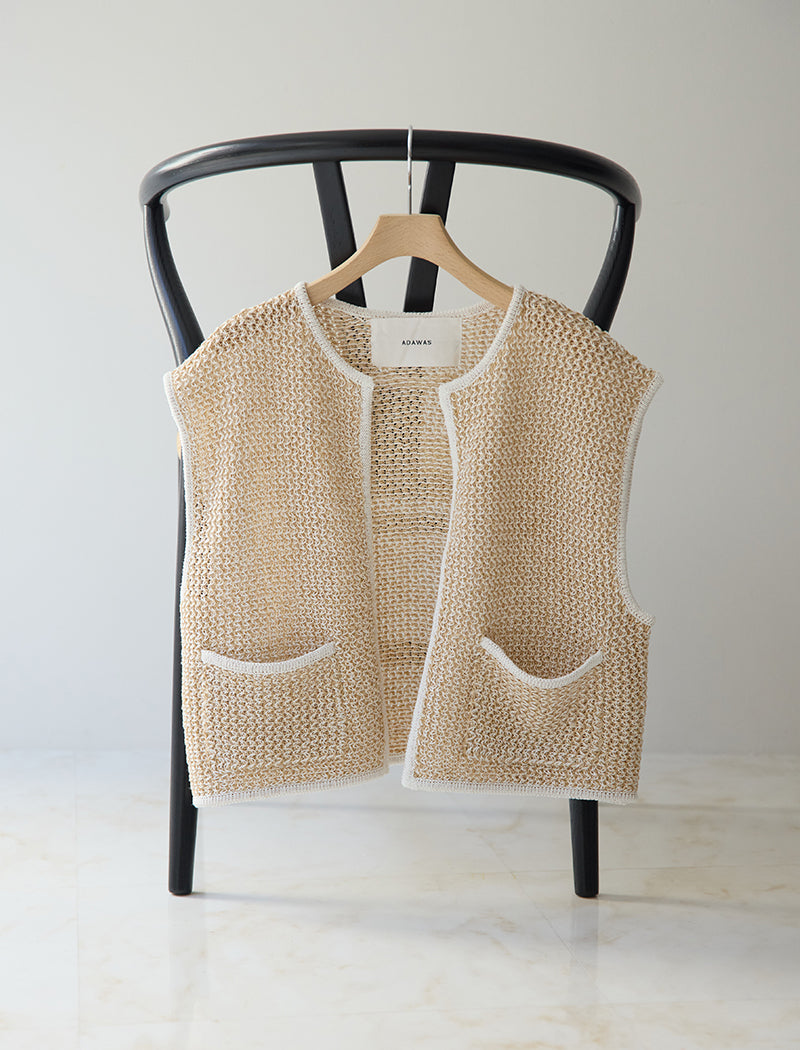 LINEN BLENDED MESH VEST