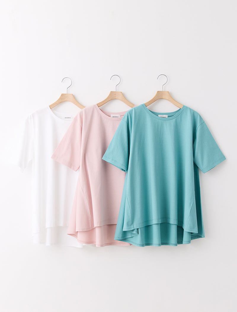 DRY COTTON JERSEY FLARED TEE